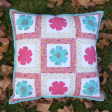 Appliqué Blooms Cushion - Applique any way you prefer - by hand or machine