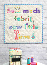 sew much fabric mini quilt pdf pattern quilt hanging on wall