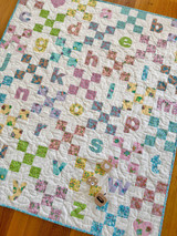Alphabet Applique Liberty Baby Quilt Ready to Ship