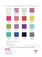 Back cover - List of Fabric requirements with pages to build your own colour palette
