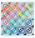 Flat show of the beginner friendly Electric Pop quilt