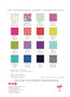 Back cover - List of Fabric requirements with pages to build your own colour palette