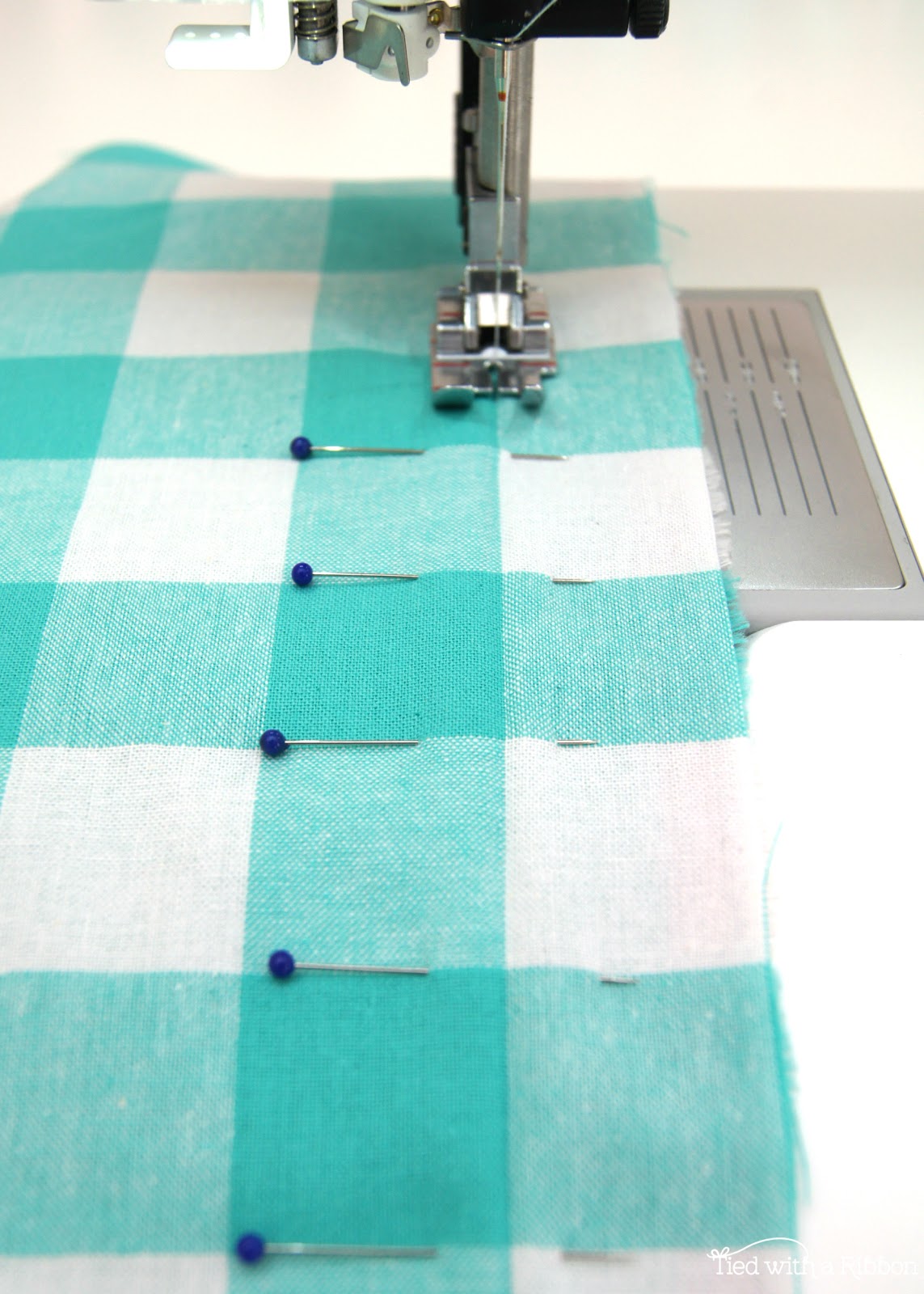 Sew along the pressed fold line