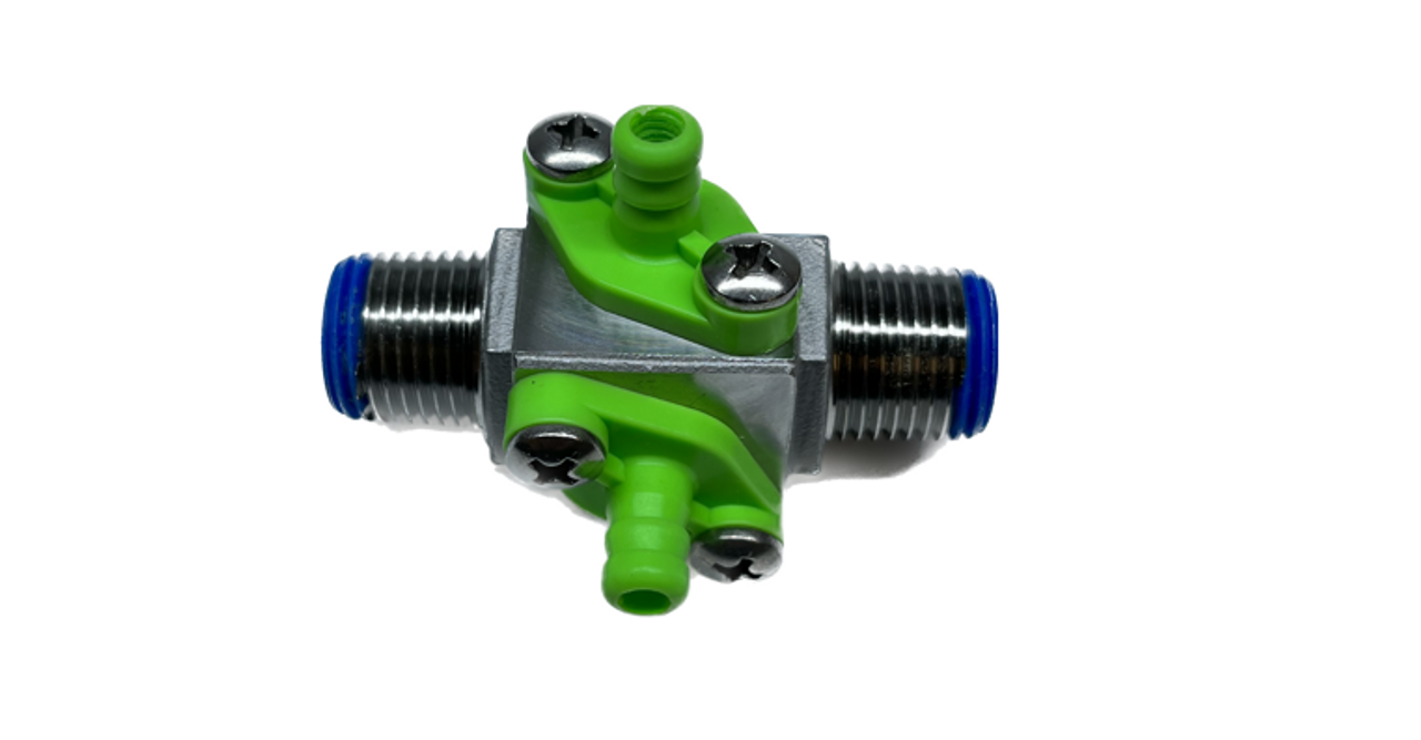 INJECTOR,DEMA 0.098,3/8" x 3/8"NPTM, 2 INLET,LTGREEN,3.4 GPM