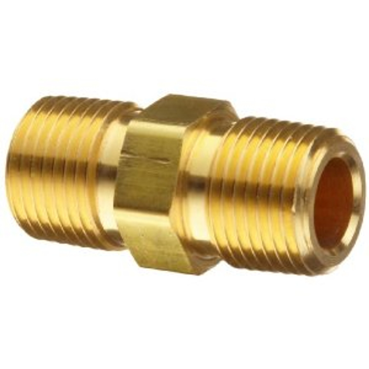 NIPPLE, HEX, BRASS, 1/8" MPT