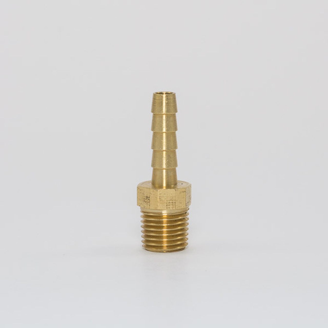 HOSE BARB, BRASS, 1/4" BARB X 1/4" MPT
