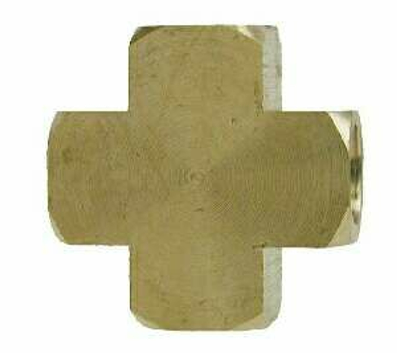 FITTING, CROSS, BARSTOCK BRASS, 1/4"NPTF