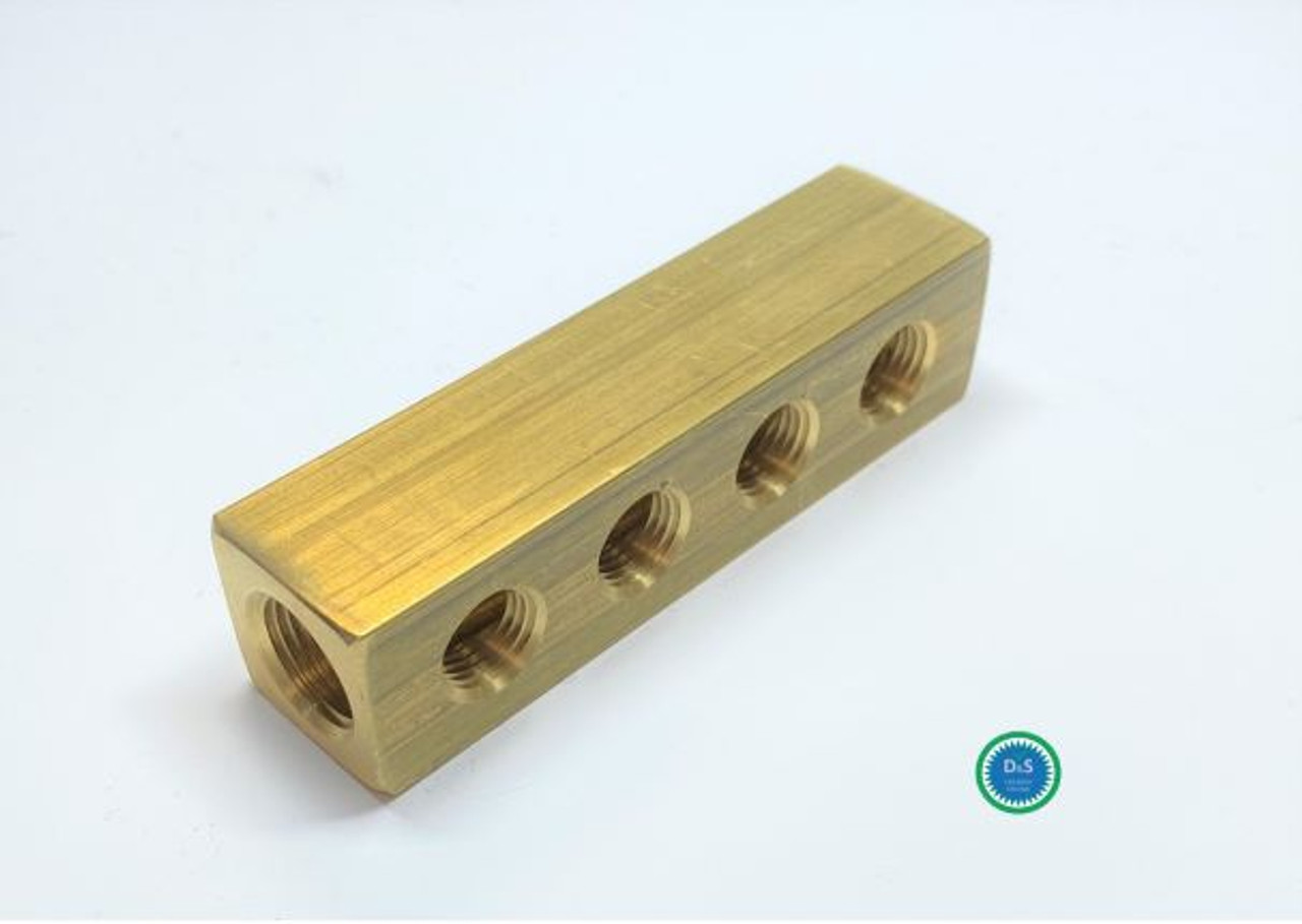 MANIFOLD BLOCK - 4.0 IN, 4-HOLE, BRASS