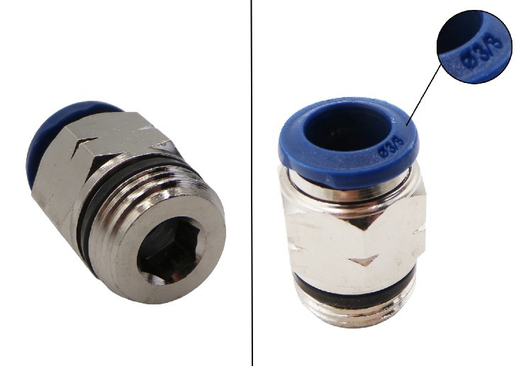 ADAPTER, 3/8"PUSH X 3/8"NPTM, SHORT, NICKEL PLATED