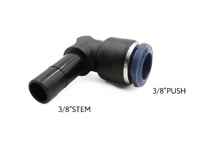ADAPTER, 90DEG SWIVEL, 3/8"STEM X 3/8"PUSH, COMPOSITE