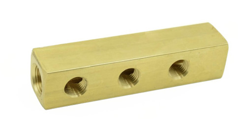 MANIFOLD BLOCK - 4.5IN, 3-HOLE, BRASS