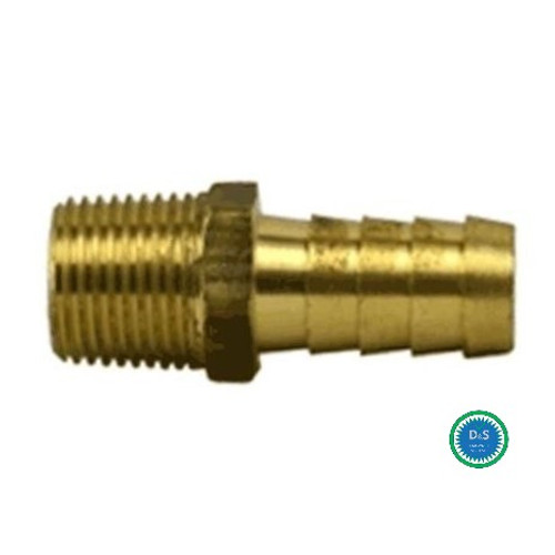HOSE BARB, BRASS, 1/2 BARB X 1/4 MPT