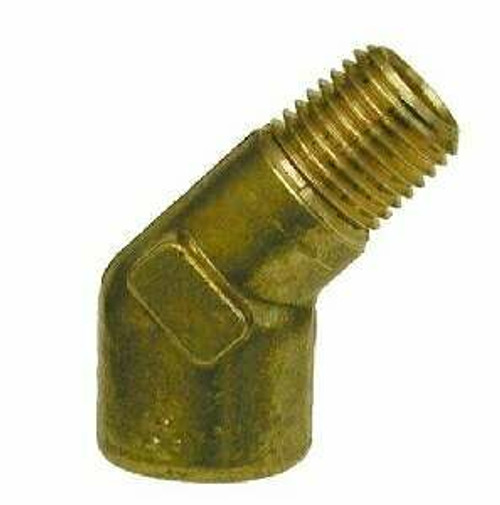 FITTING, 45DEG STREET ELBOW, BRASS, 1/4"NPT