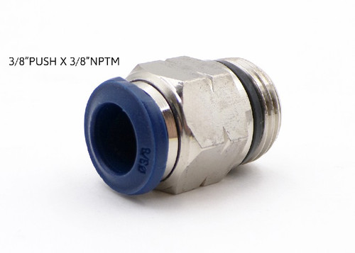 ADAPTER, 3/8"PUSH X 3/8"NPTM, NICKEL PLATED