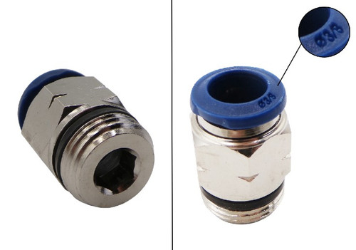 ADAPTER, 3/8"PUSH X 3/8"NPTM, SHORT, NICKEL PLATED