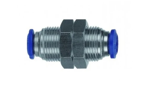 BULKHEAD UNION, 3/8"PUSH, NICKEL PLATED