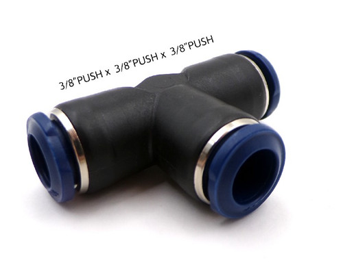ADAPTER, TEE, 3/8"PUSH, COMPOSITE