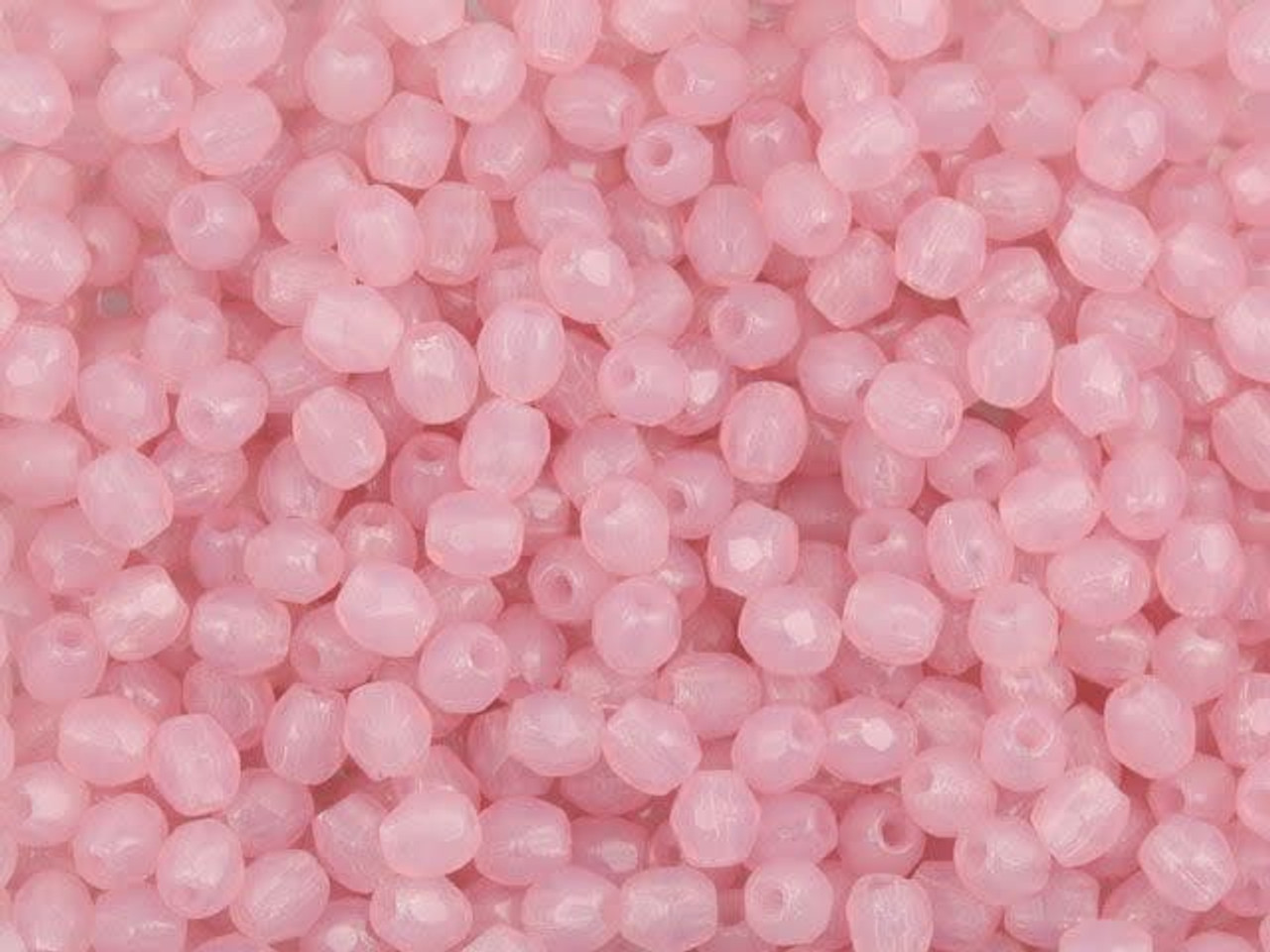 Round Polished Light Pink Opal Bead String, Size: 2mm (diameter