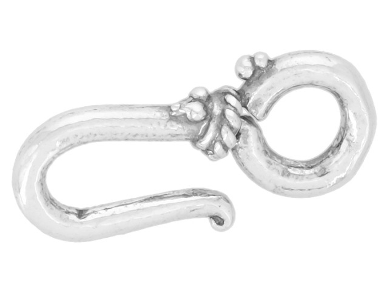 Sterling Silver Dotted Hook Clasp