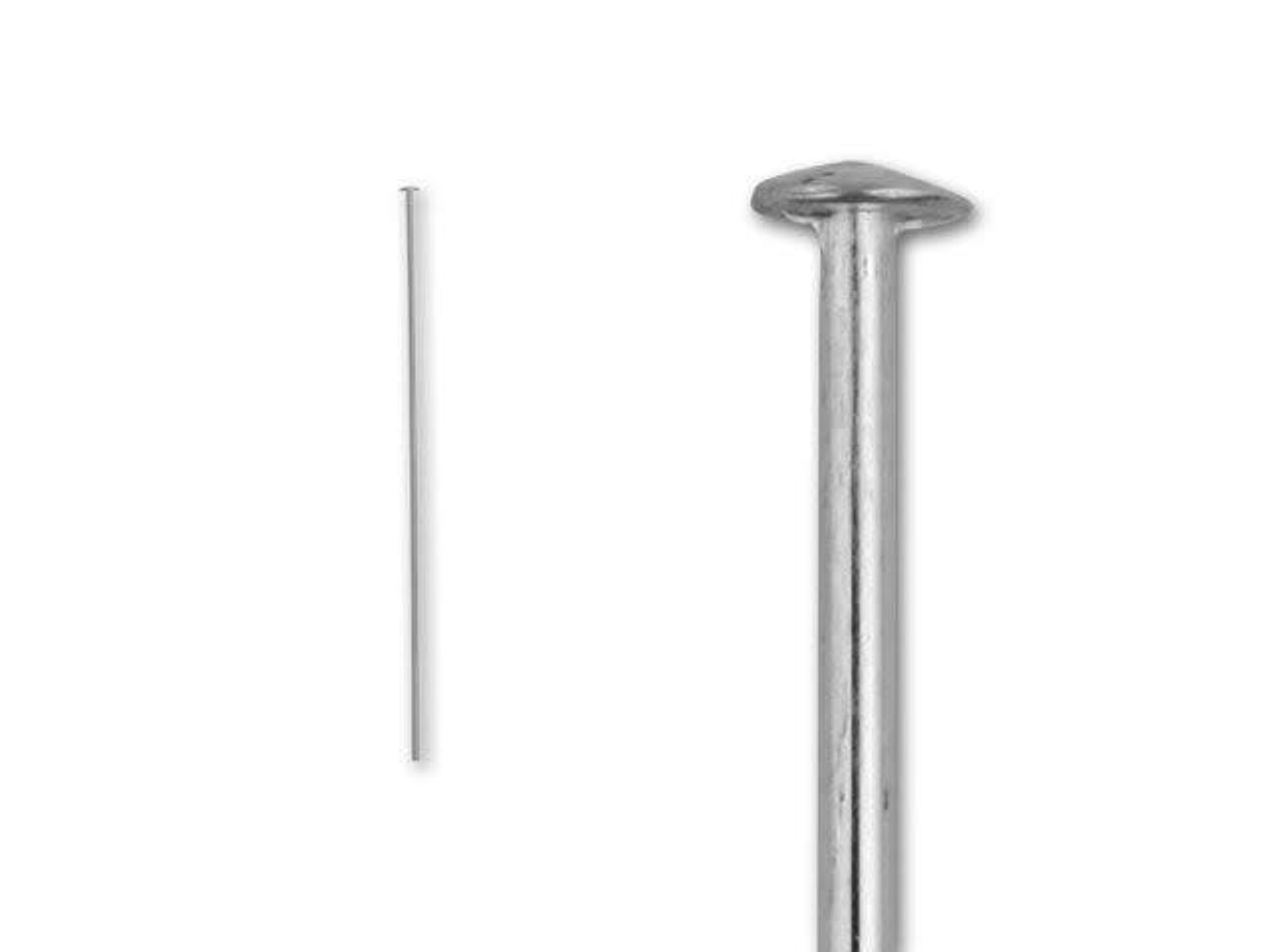 2 Inch 2mm Dot Head Pins- Antique Silver (10 pieces)