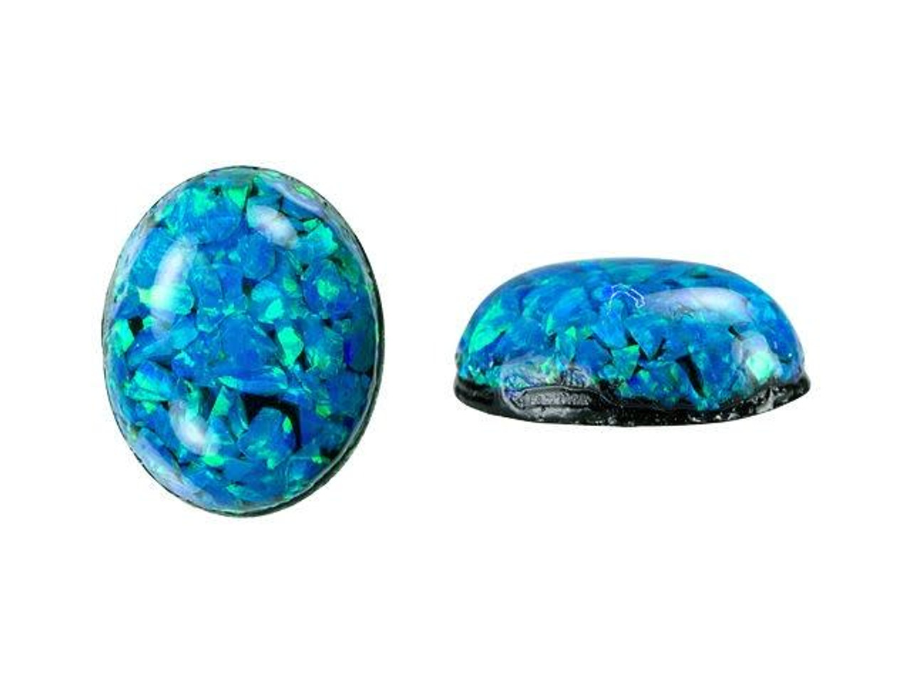 18mm round crackle glass cabochons, blue