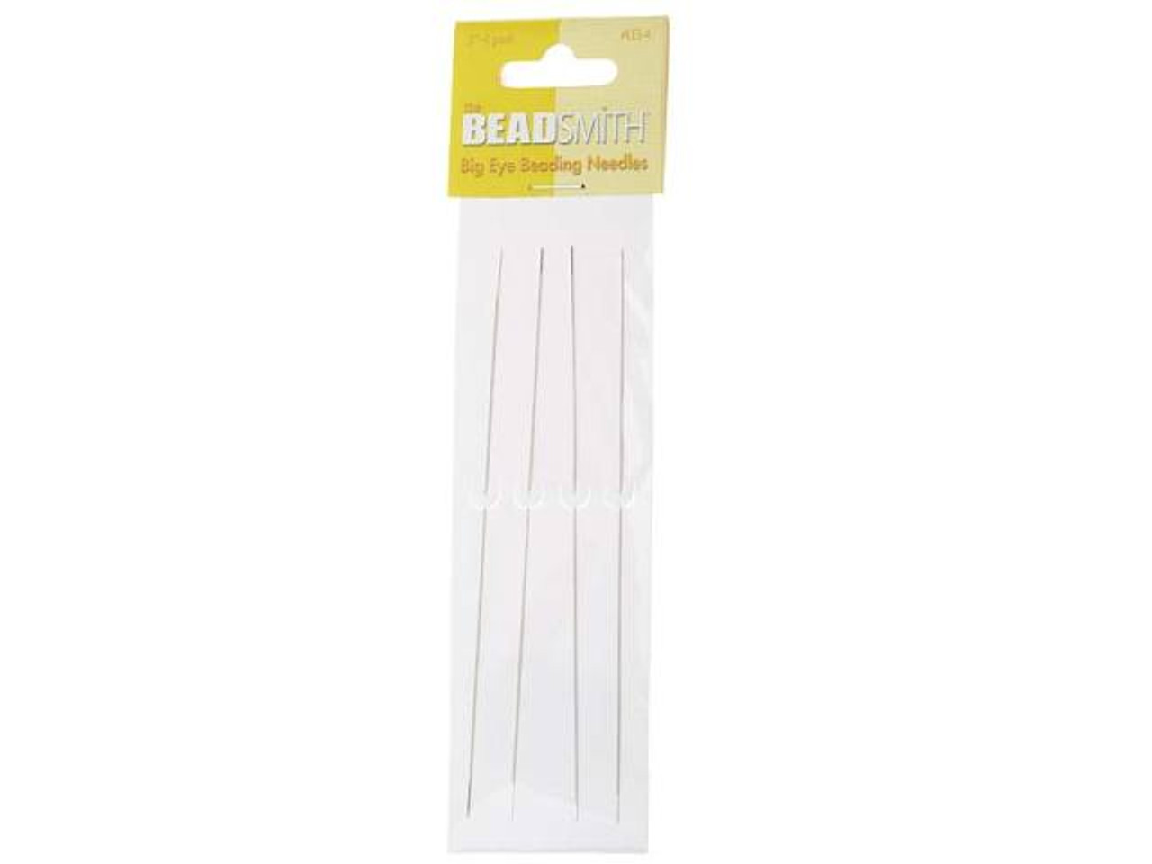 The Beadsmith Big Eye Beading Needles, 5 inches, 4 per Card, Sharp Points,  Use for General Sewing, Weaving and Embroidery, Very Easy to Thread 5 Long  - 4 Needles
