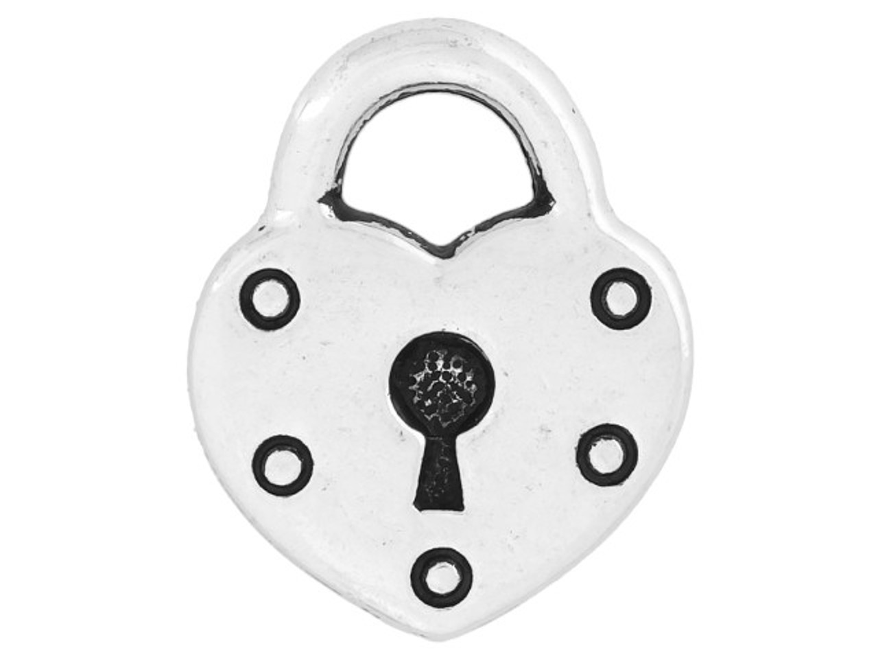 TierraCast Antique Silver Heart Lock Charm