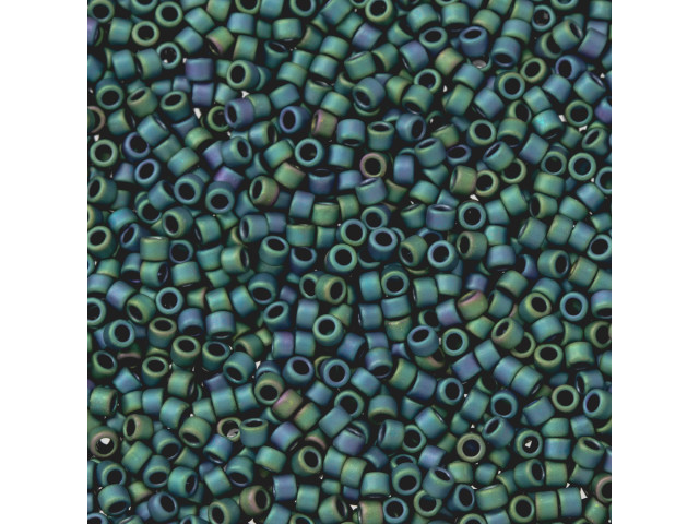 TOHO Aiko 11/0 Matte Dark Emerald Iris Precision Cylinder Seed