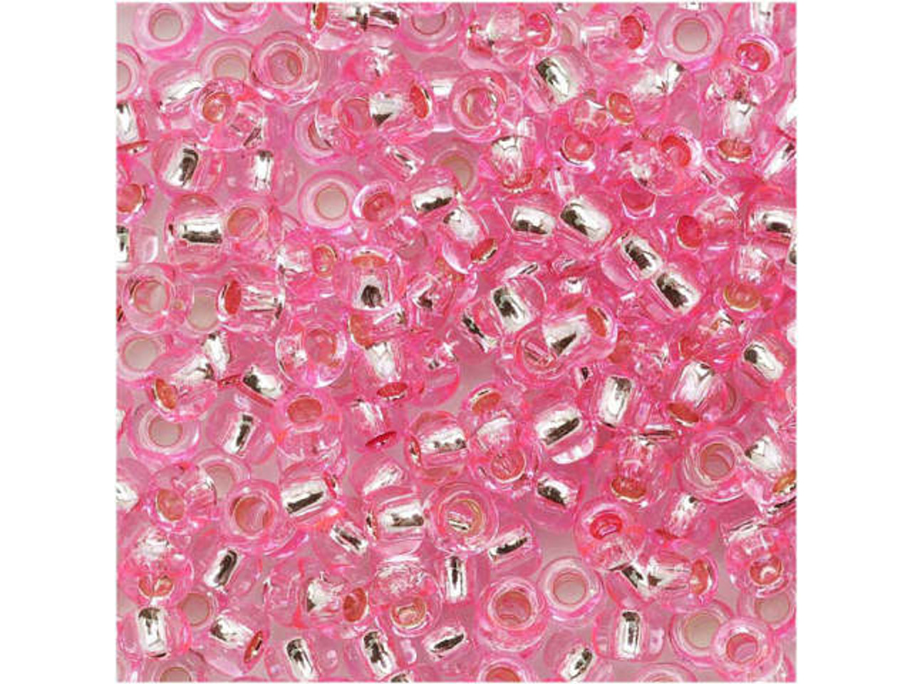 TOHO Milky Hot Pink (with Silver Lining) Round 6/0 Seed Bead