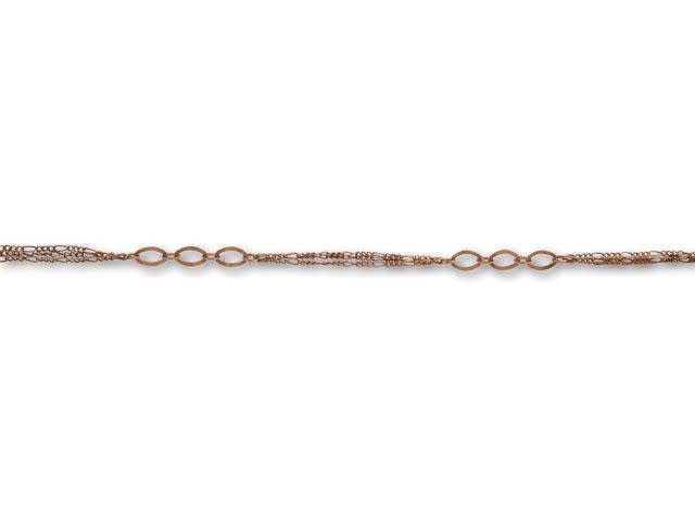 Antique Copper-Plated 3 Strand + 3 Link Chain by the Foot