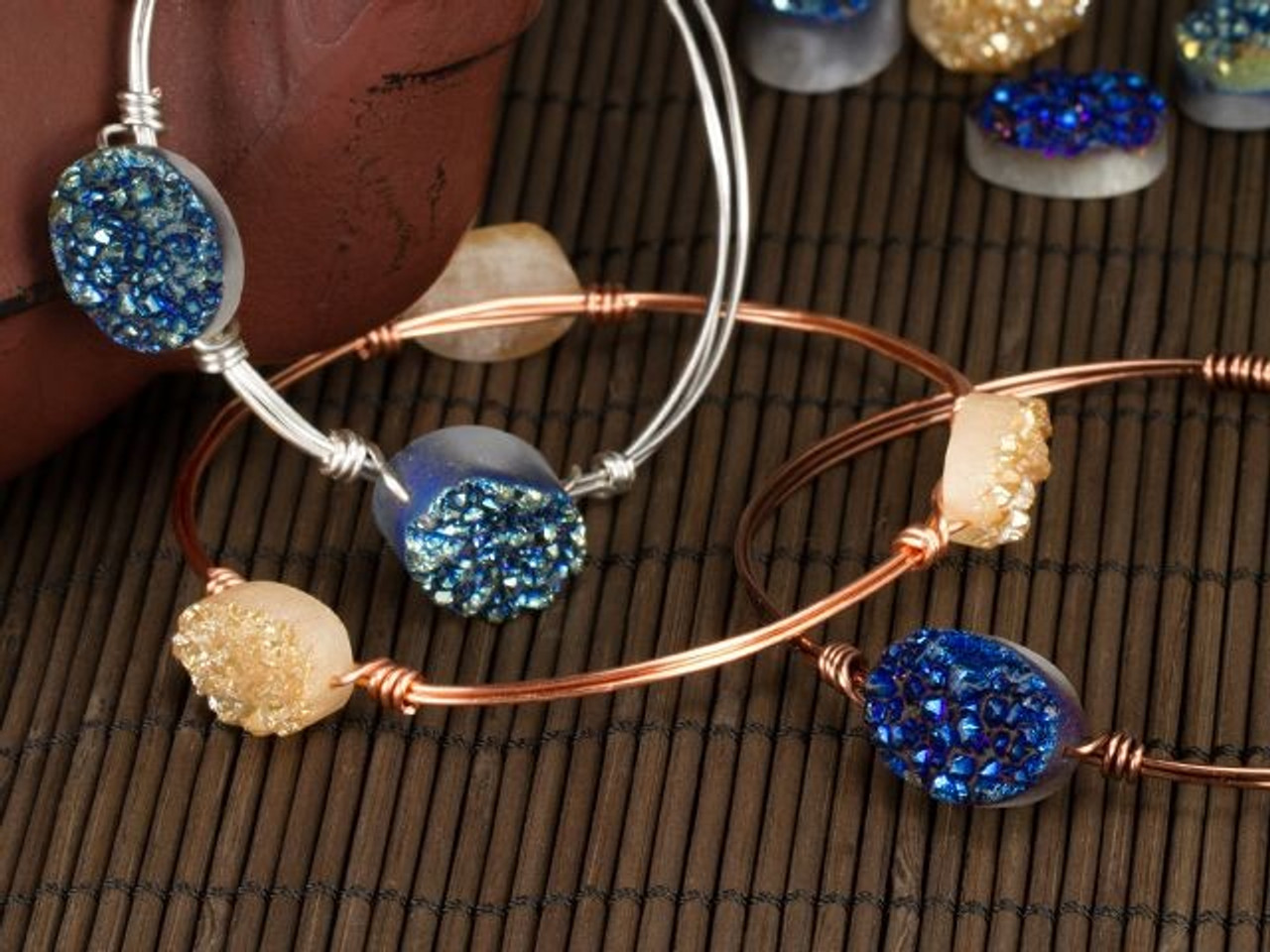 DIY Gemstone Wire Wrapped Bracelet * Moms and Crafters