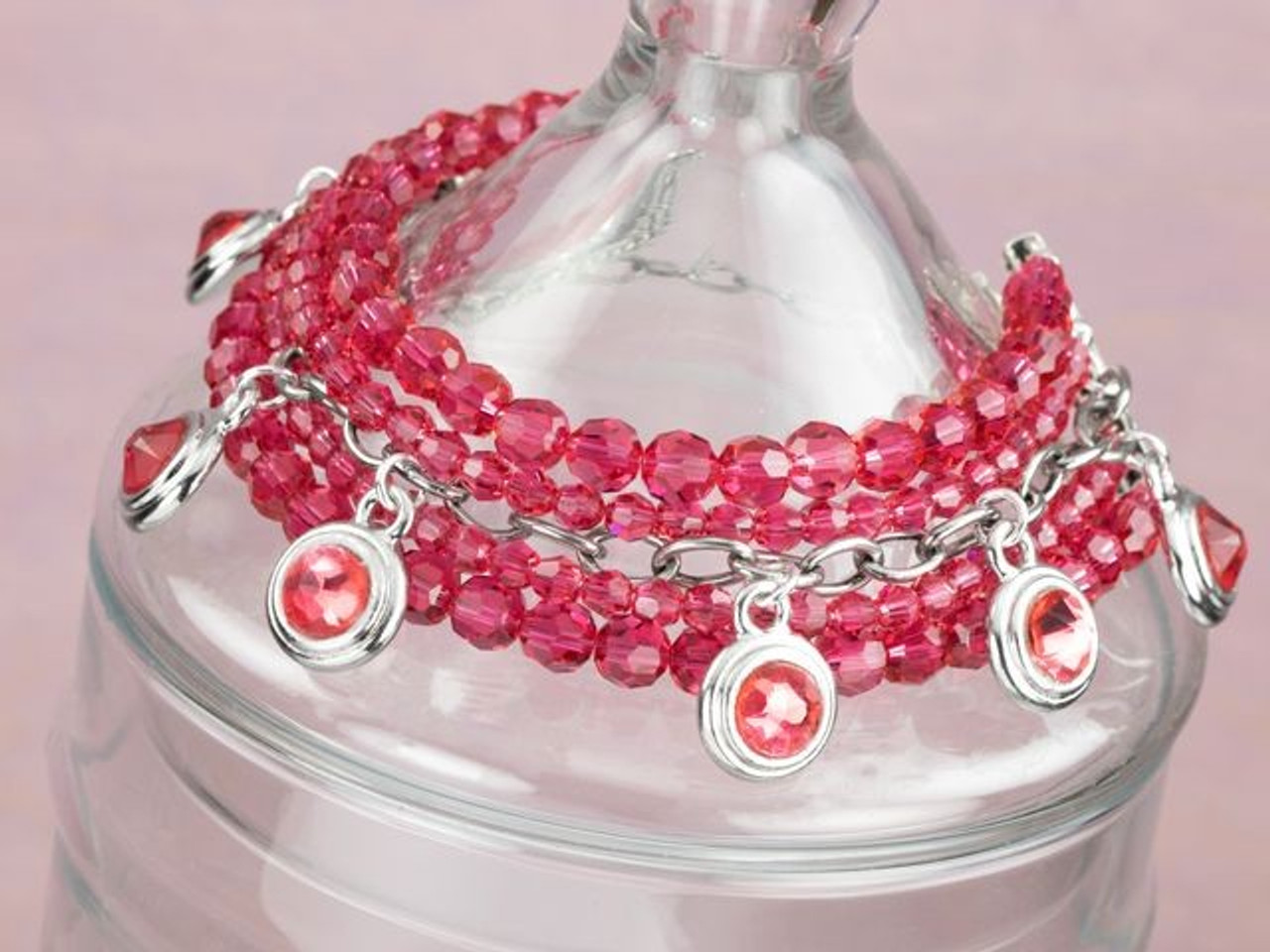  Pink Beaded Bracelet