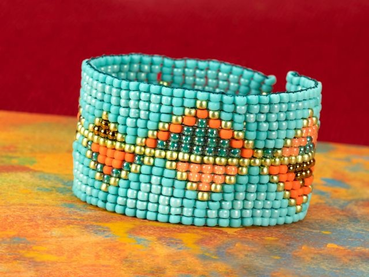 Rainbow Bracelet Woven Loom with Japanese Seed Beads Adjustable Waterproof  Jewelry. Made in USA – Just Bead It