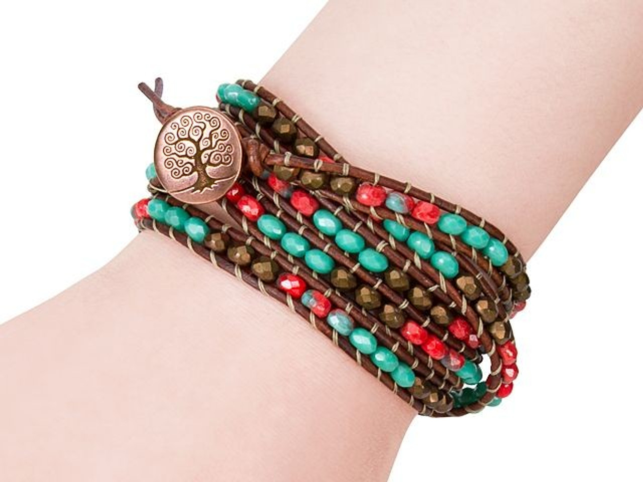 Thread Wrapping Combination with Bead Wrapped Cord Bracelet Adds