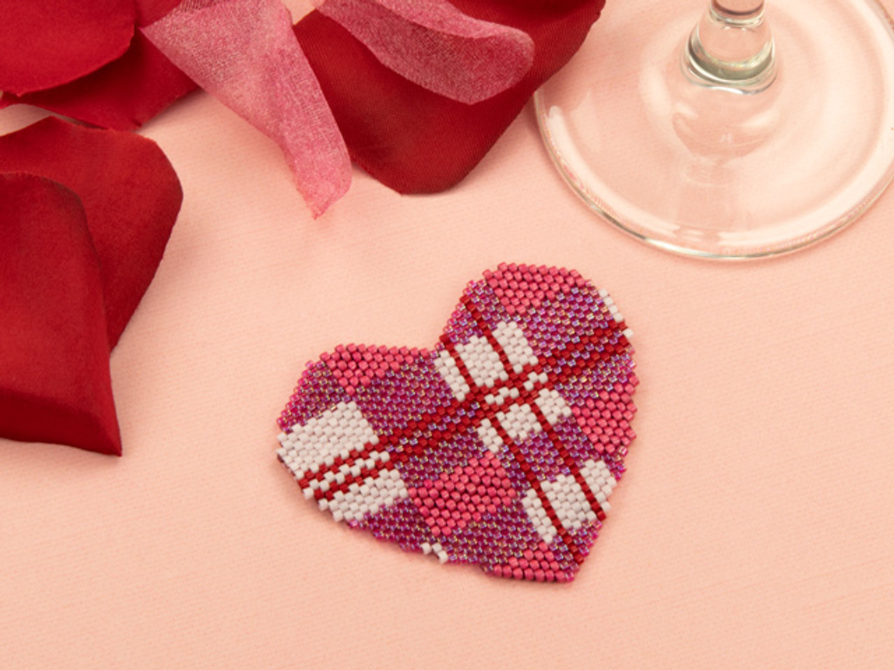 3D Peyote Heart Beading Pattern - SMALL DOTTED HEART ORNAMENT