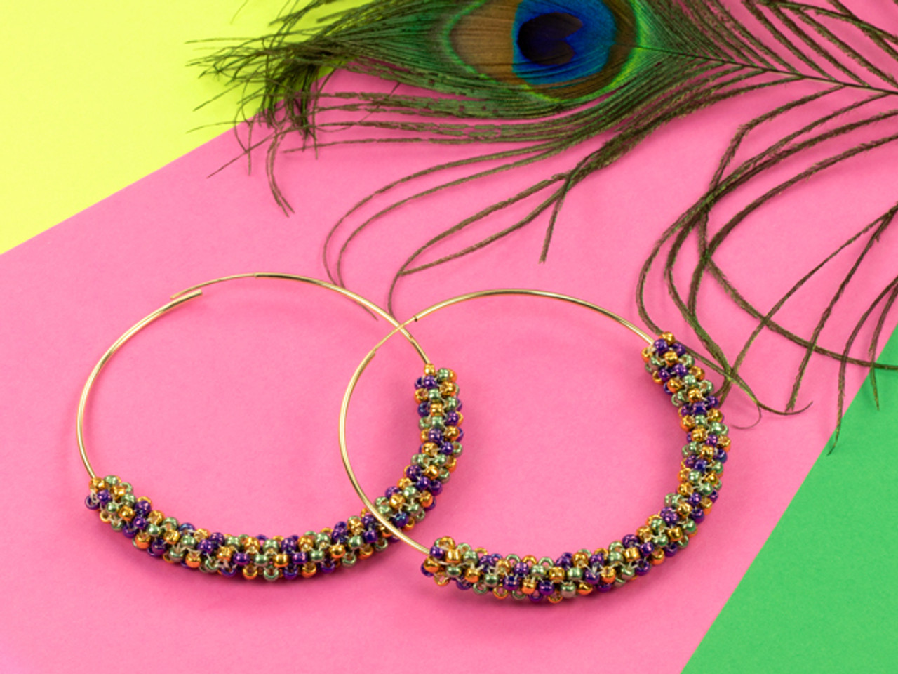 Mardi Gras Hoops Earrings