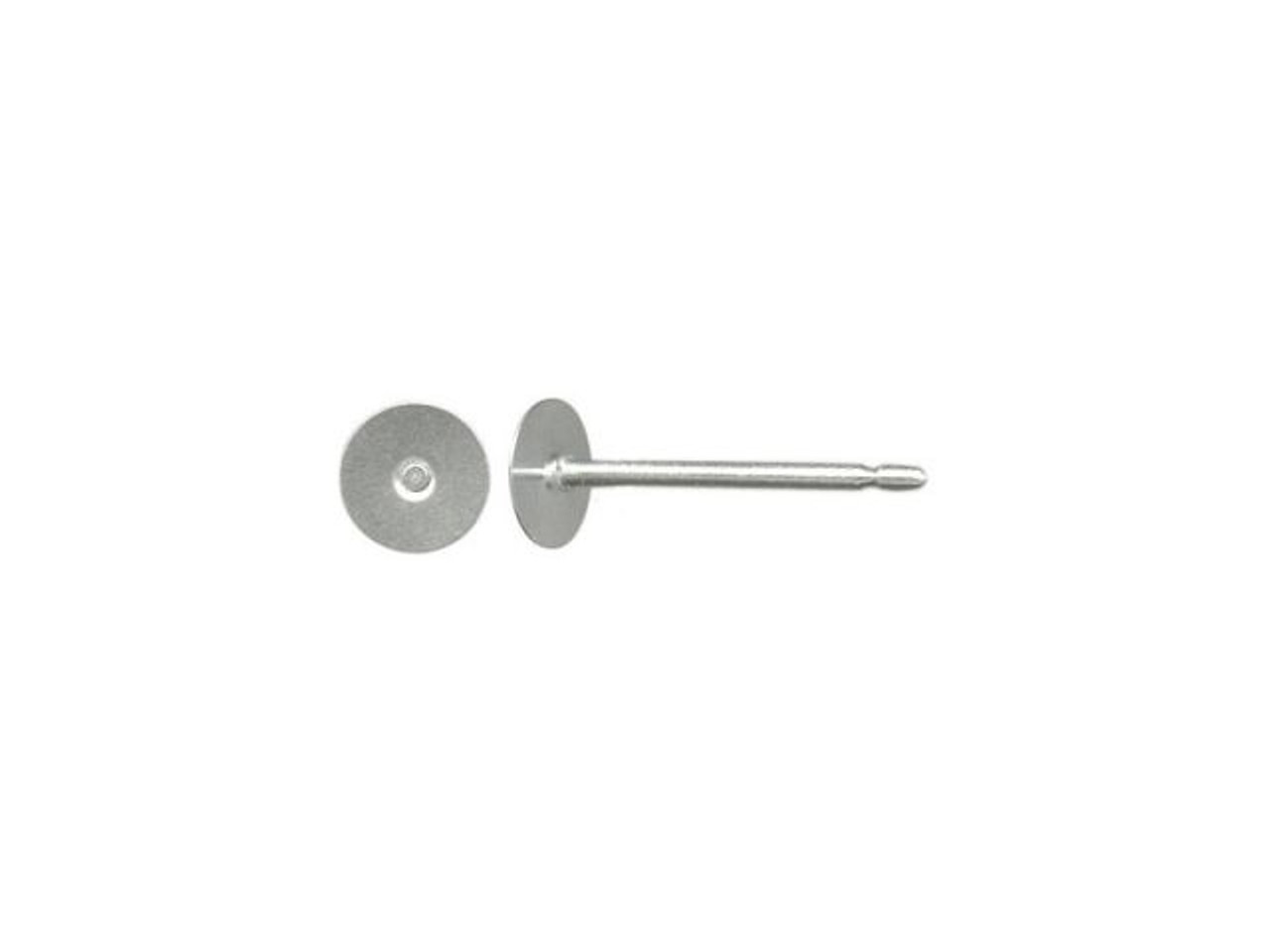 Titanium Earring 11mm Post with 4mm Stainless Steel Flat Pad