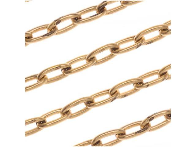 Nunn Design Antiqued Gold Plated 2.3mm Oval Cable Chain by the