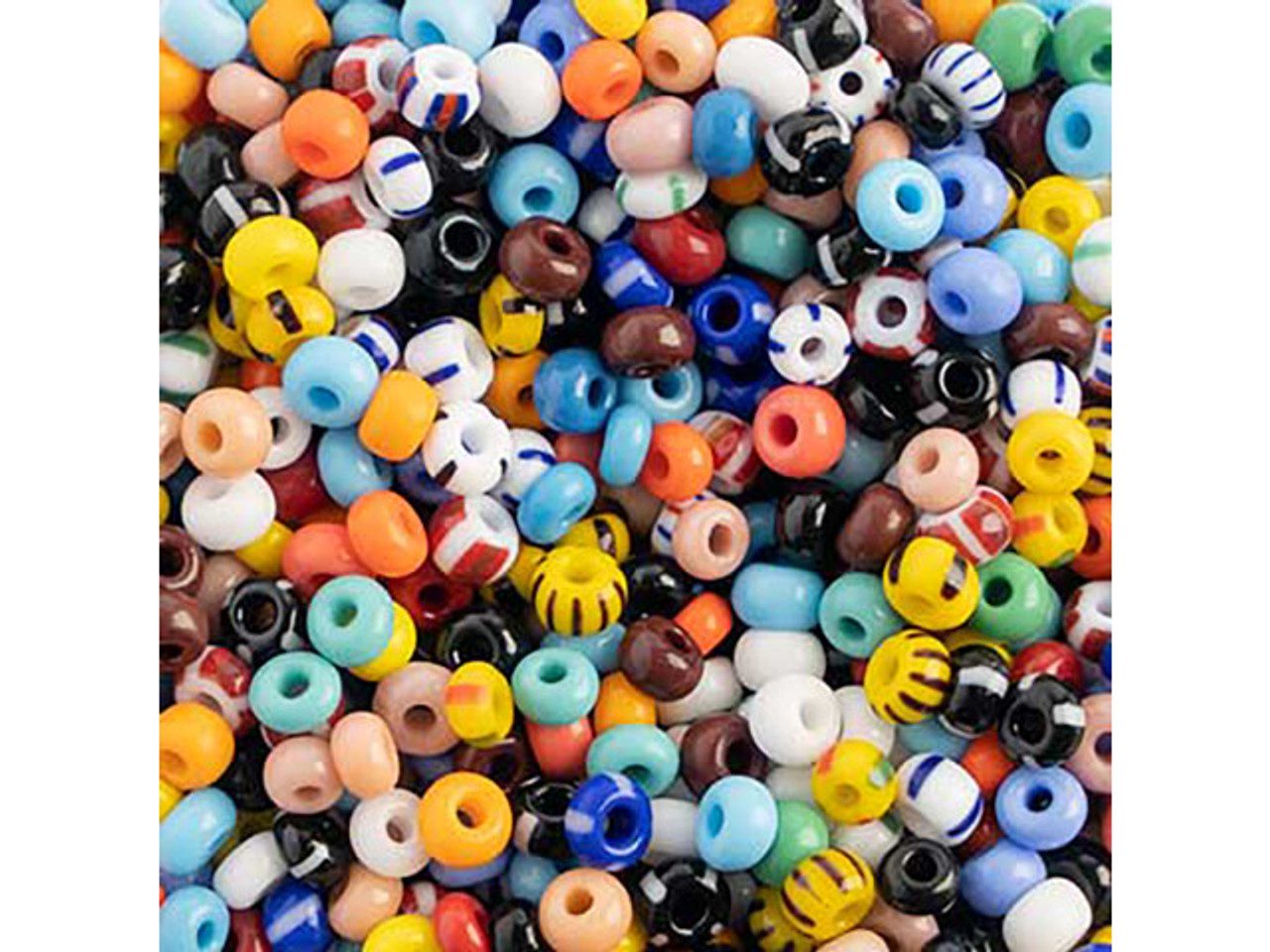 Rocailles Seed Beads Glass Beads 6/0 4 Mm Stripes Mix Multicolor 