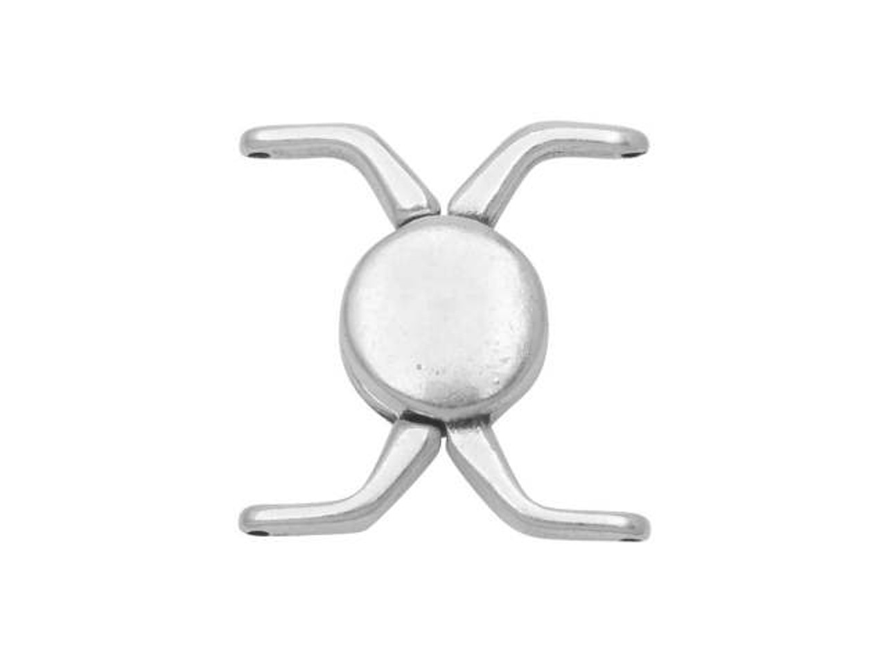 Cymbal Magnetic Clasps for 11/0 Delica & Round Beads, Souda II, Round 15.5x17.5mm, Antiqued Silver Plated (1 Set)