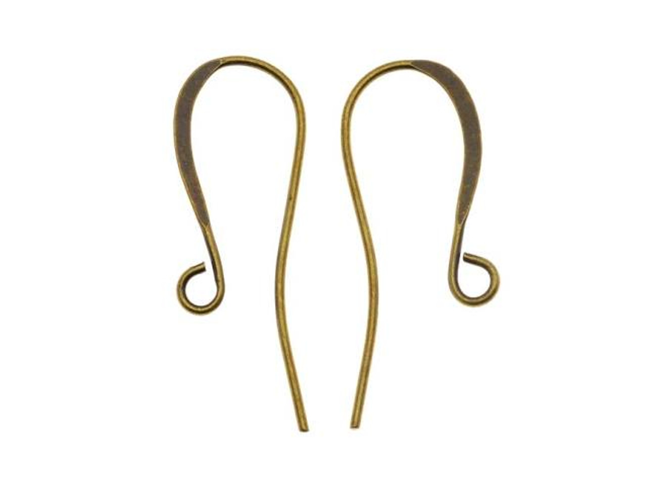 Earring Findings, Long Earring Hooks 25mm, Antiqued Brass (25