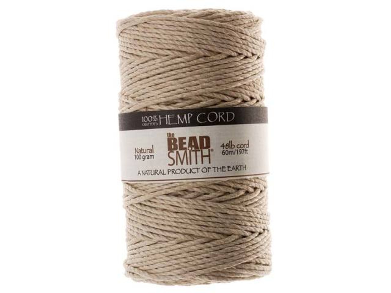 The Beadsmith Natural Hemp Twine Bead Cord 2mm / 197 Feet (60 Meters) 