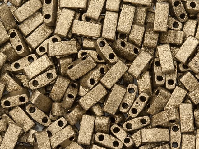 Miyuki 5x2.3mm Metallic Matte Bronze Half Tila Bead 2.5-Inch Tube