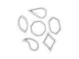Antique Silver-Plated Geometric Shapes Charm Set (6pc Pack)