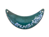 Clearance - Gardanne Beads Teal Crescent Link with Glass Decoration