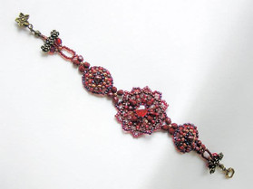 Bead Artistry Kits : Bracelet with Floral Motifs - Red