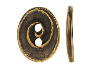 TierraCast Oxidized Brass-Plate Swirl Button