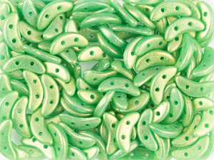 CzechMates Glass 4 x 10mm 2-Hole Sueded Gold Atlantis Green Crescent Bead 2.5-Inch Tube CzechMates Glass 4 x 10mm 2-Hole Sueded Gold Atlantis Green Crescent Bead 2.5-Inch Tube