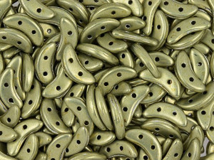 CzechMates Glass 4 x 10mm ColorTrends Saturated Metallic Limelight 2-Hole Crescent Bead 2.5-Inch Tube CzechMates Glass 4 x 10mm ColorTrends Saturated Metallic Limelight 2-Hole Crescent Bead 2.5-Inch Tube