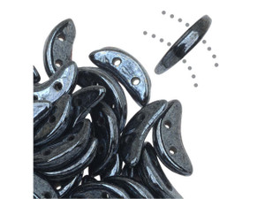 CzechMates Glass 4x10mm 2-Hole Hematite Crescent Bead 2.5-Inch Tube CzechMates Glass 4x10mm 2-Hole Hematite Crescent Bead 2.5-Inch Tube